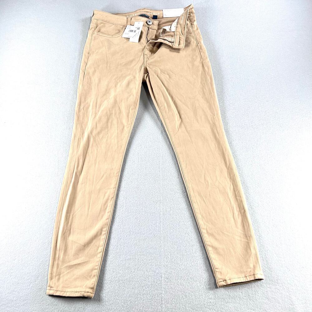 NWT American Eagle High Rise Jegging Next Level Stretch Khaki Tan Pants 6 Short